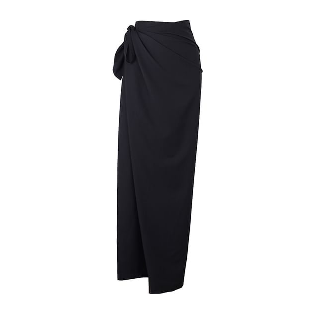 Elegant Slit Wrap Pencil Skirt with High Waist