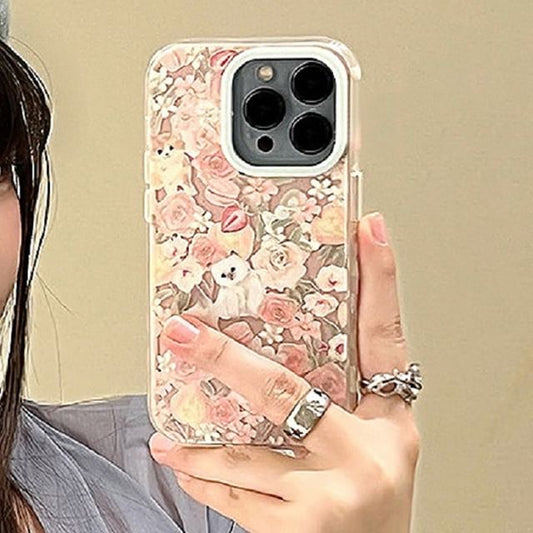 Floral Case Cat Phone