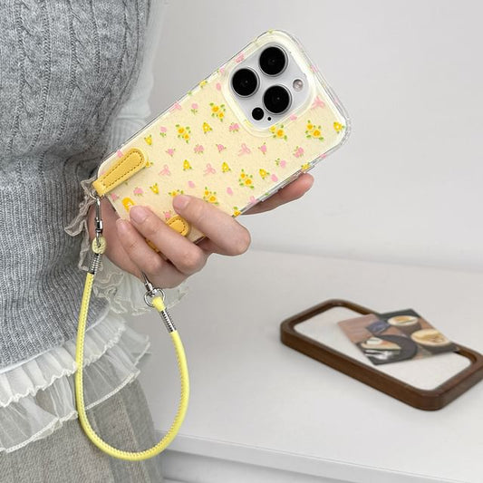Strap Floral Case with Phone