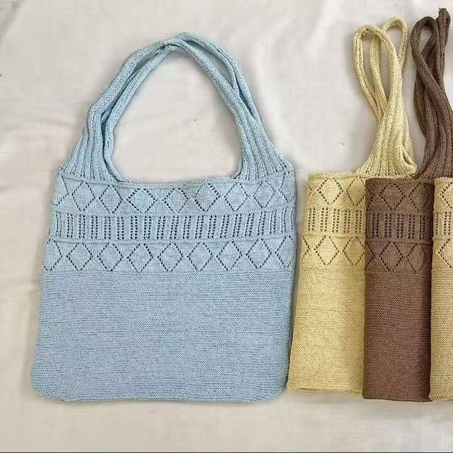 Bag Tote Knit Pointelle Plain