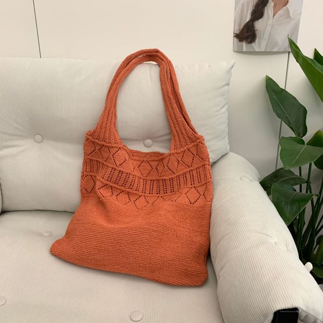Bag Tote Knit Pointelle Plain