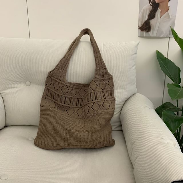 Bag Tote Knit Pointelle Plain