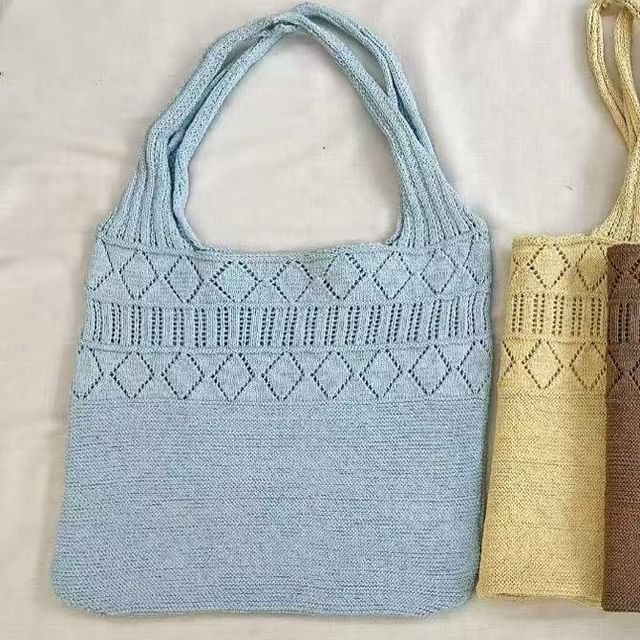 Bag Tote Knit Pointelle Plain