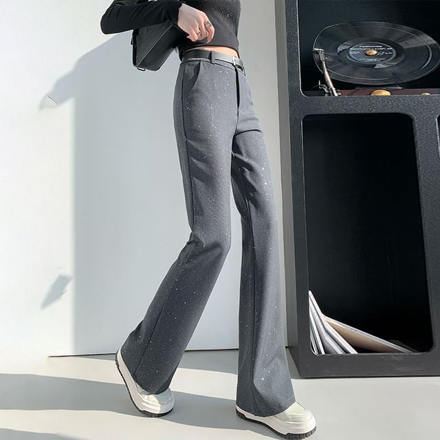 Flared Pants High Sequin Rise