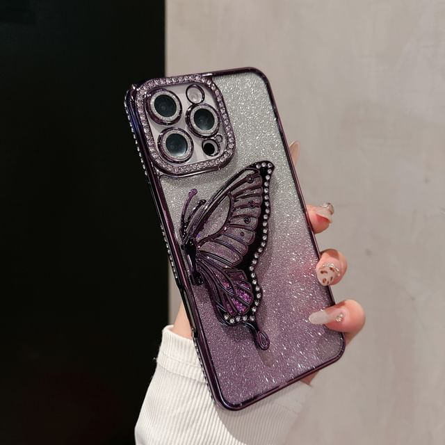 Embellished Butterfly Stand Case Phone
