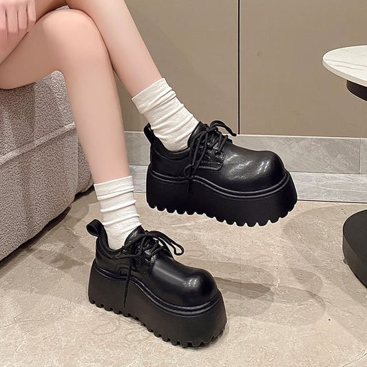Lace-Up Derby Platform Shoes