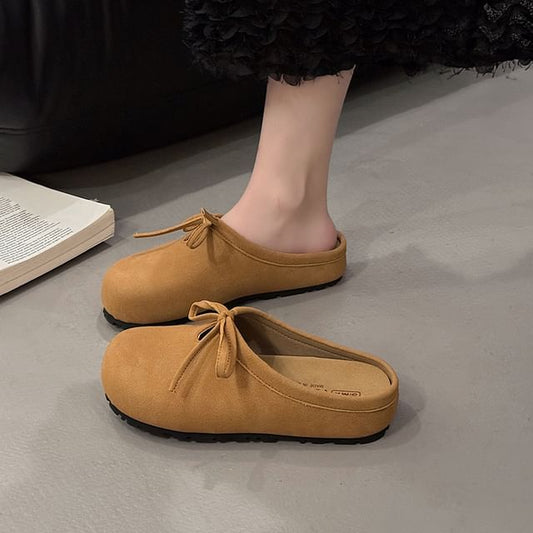 Accent Platform Mules Plain Bow