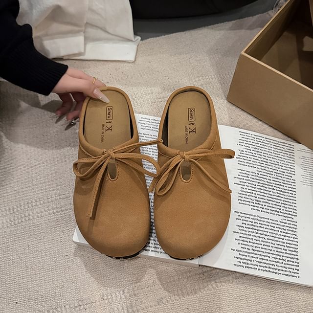 Accent Platform Mules Plain Bow