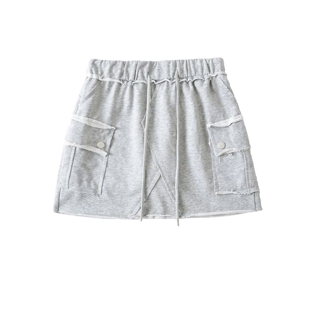 Drawstring Mini Pencil Skirt with High-Rise Fit
