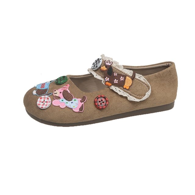 Applique Jane Animal Shoes Cartoon Mary