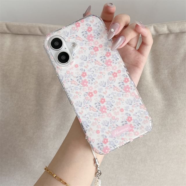 / Set Strap Phone Floral Case