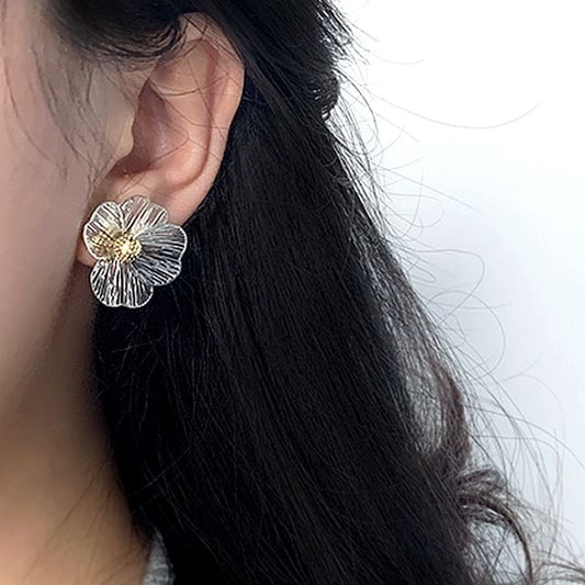 Earring Flower Ear Stud Clip-On /