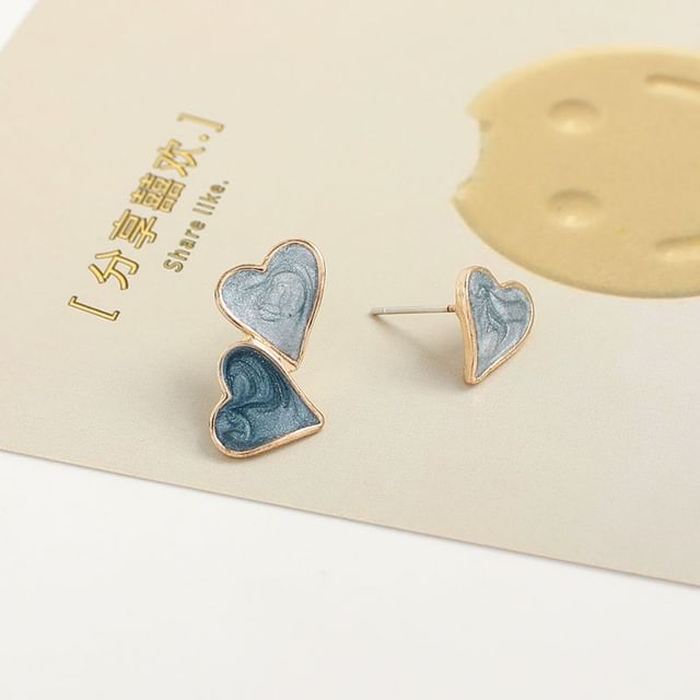 Asymmetrical / Earring Heart Clip-On Ear Stud