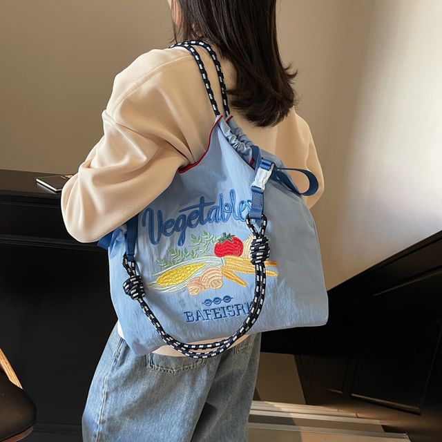 Bag Tote Embroidered Vegetable