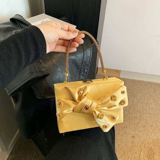 Rhinestone Bag Bow Crossbody Box