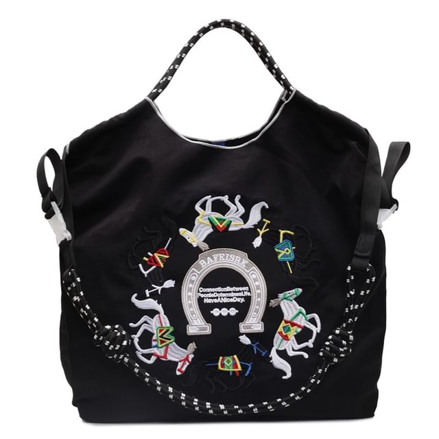 Embroidered Horse Crossbody Bag