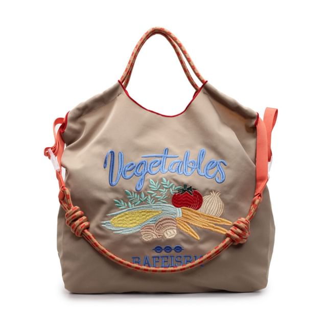 Bag Tote Embroidered Vegetable