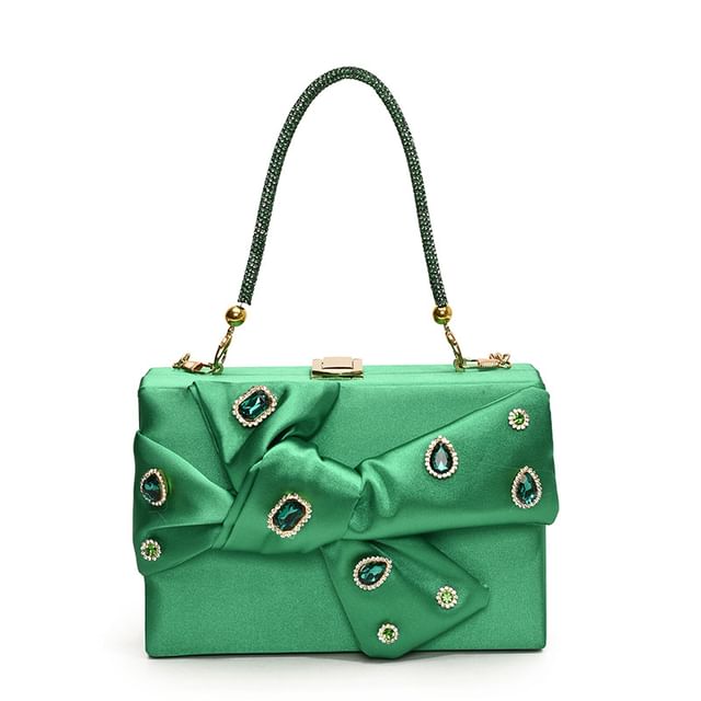 Rhinestone Bag Bow Crossbody Box