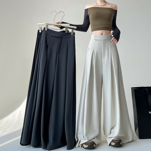 Dress Designs) Waist High Pants Wide (Various Leg Plain