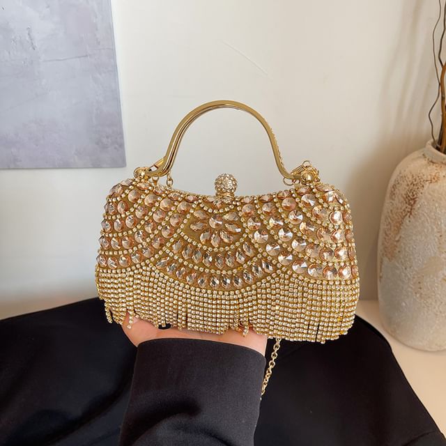 Bag Crossbody Chain Rhinestone Tasseled