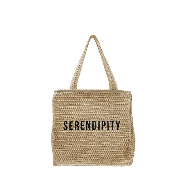 Bag Tote Woven Lettering