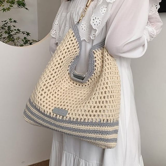 Bag Woven Striped Tote