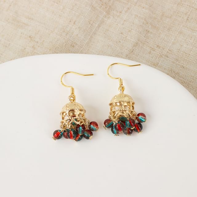 Clip Chandelier On Beaded Earring /