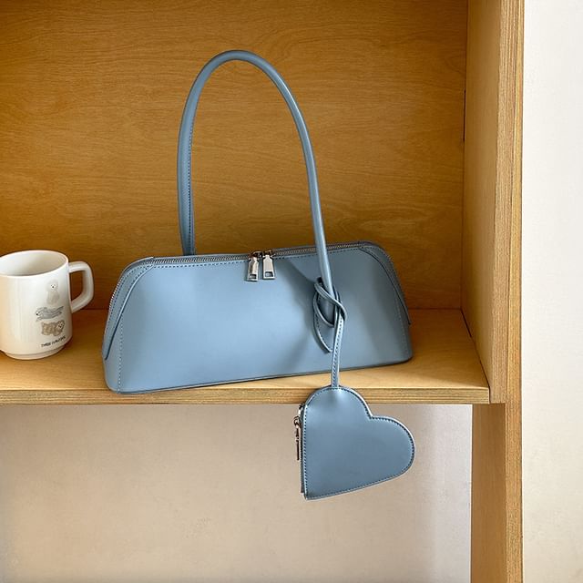 Shoulder Heart Leather Faux Bag Purse + Set: Coin