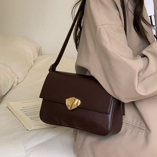 Shoulder Flap Faux Leather Bag