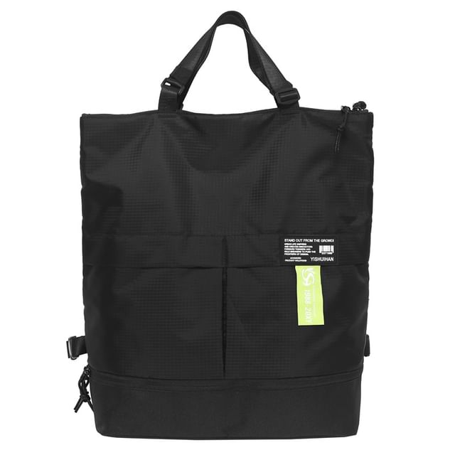 Backpack Tote Panel Applique Nylon