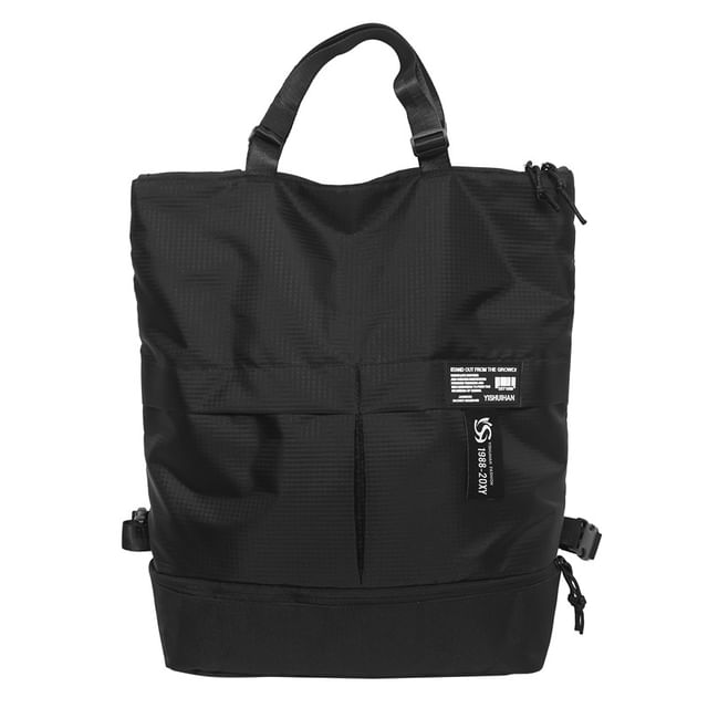 Backpack Tote Panel Applique Nylon