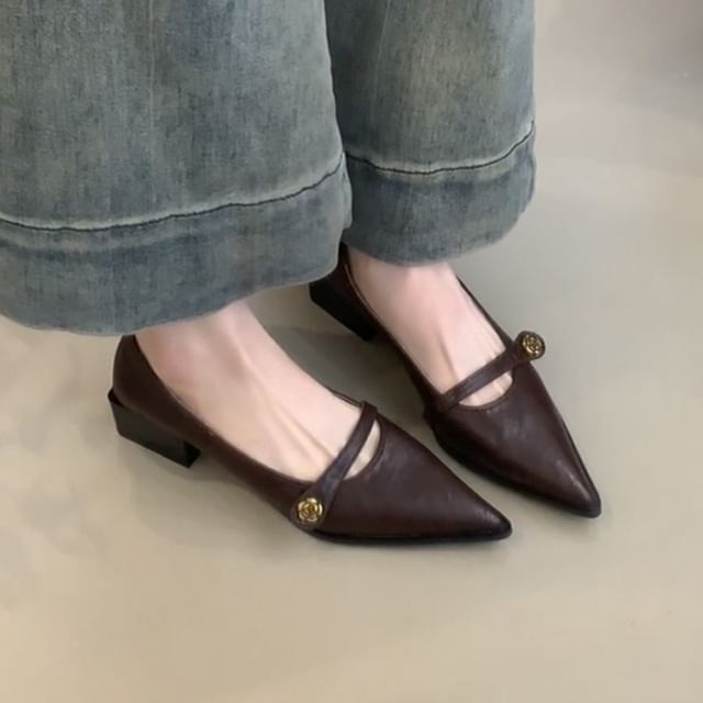 Jane Pointed Pumps Mary Low Heel