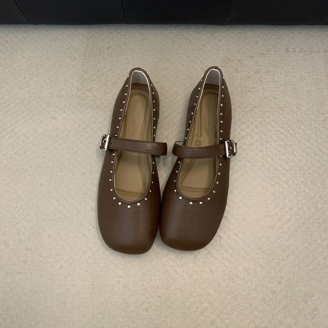 Mary Shoes Studded Jane Plain