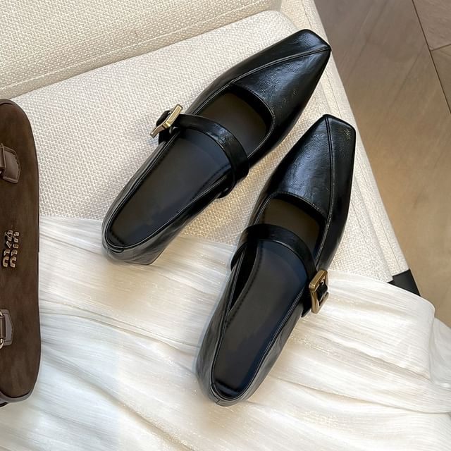 Heel Pumps Mary Square Toe Jane Low