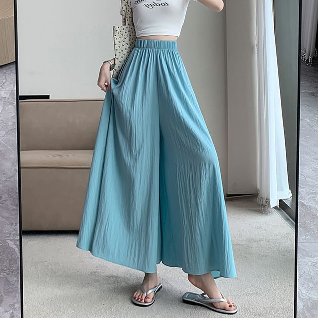 Culottes High Plain Cropped Waist
