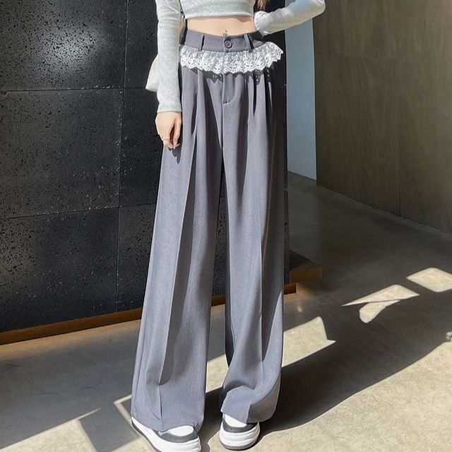 Leg Waist Designs) Dress High (Various Lace Wide Pants Panel