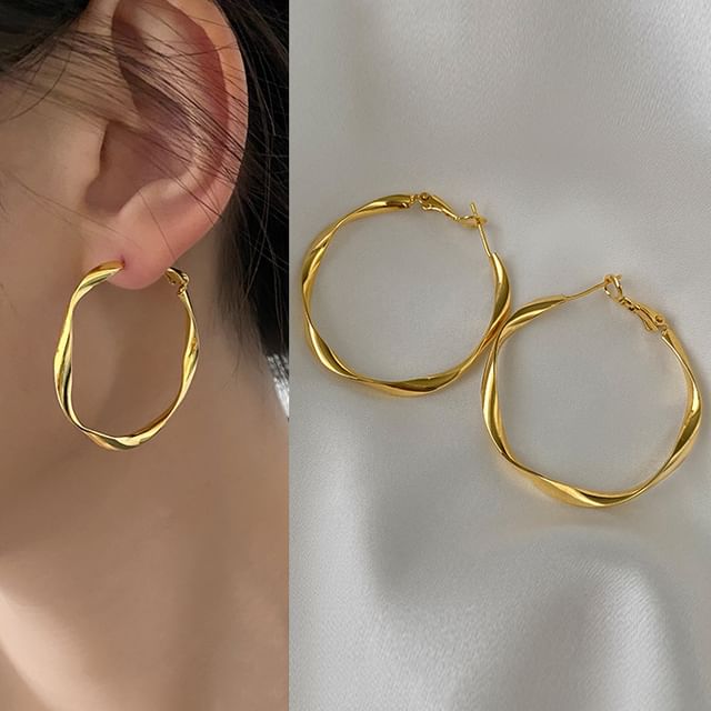 (Various Hoop Designs) Alloy Earring Twisted