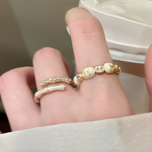 Ring Open Embellished (Various Glaze Designs) Alloy