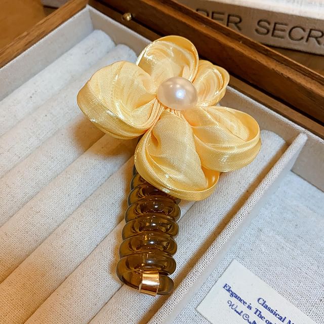 Floral Tie Designs) Coil Bead Hair / Ribbon (Various