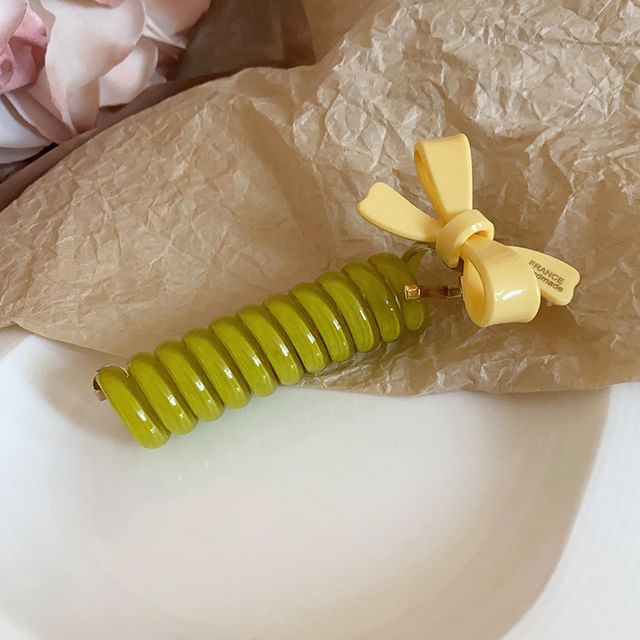 Floral Tie Designs) Coil Bead Hair / Ribbon (Various