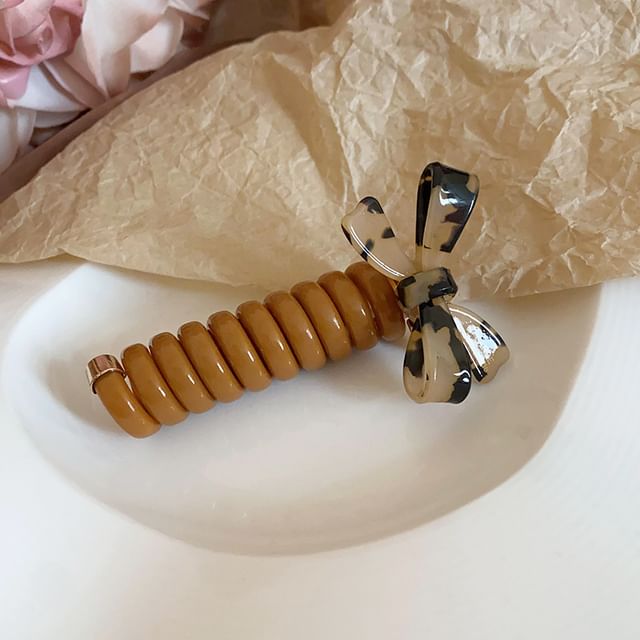 Floral Tie Designs) Coil Bead Hair / Ribbon (Various