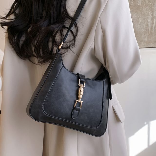 Bag Crossbody Leather Faux Buckled