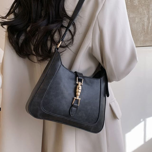 Bag Crossbody Leather Faux Buckled