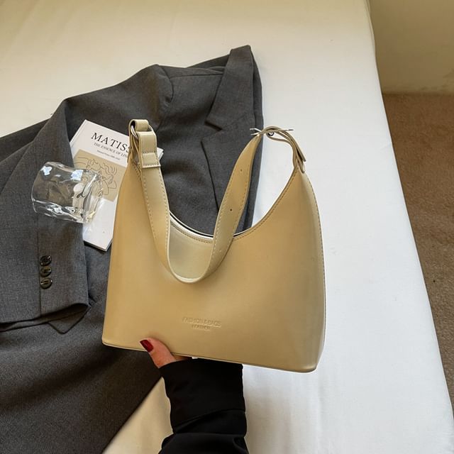Shoulder Leather Lettering Bag Faux