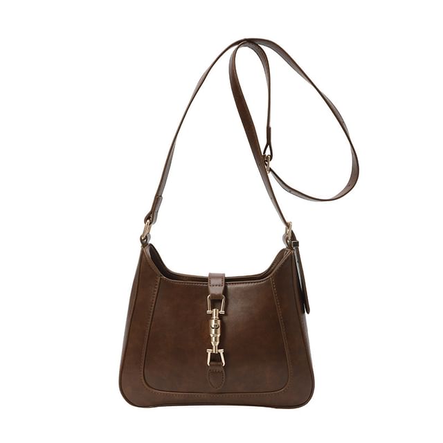 Bag Crossbody Leather Faux Buckled