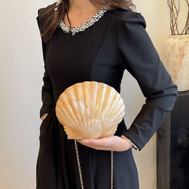 Strap Evening Bag Chain Shell