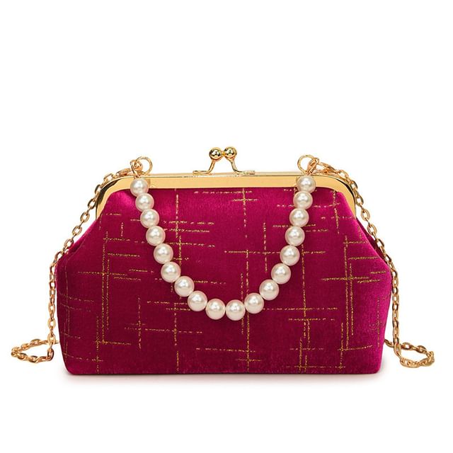 Lock Bag Kiss Crossbody Velvet Strap Chain