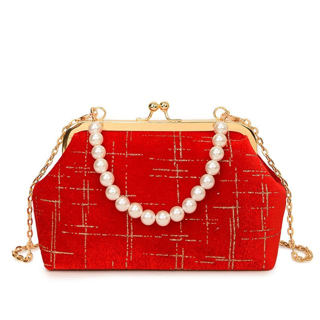 Lock Bag Kiss Crossbody Velvet Strap Chain