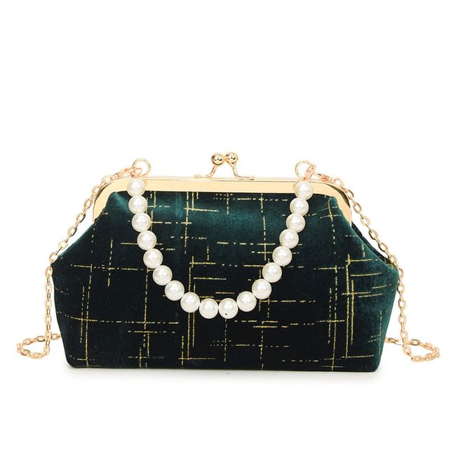 Lock Bag Kiss Crossbody Velvet Strap Chain