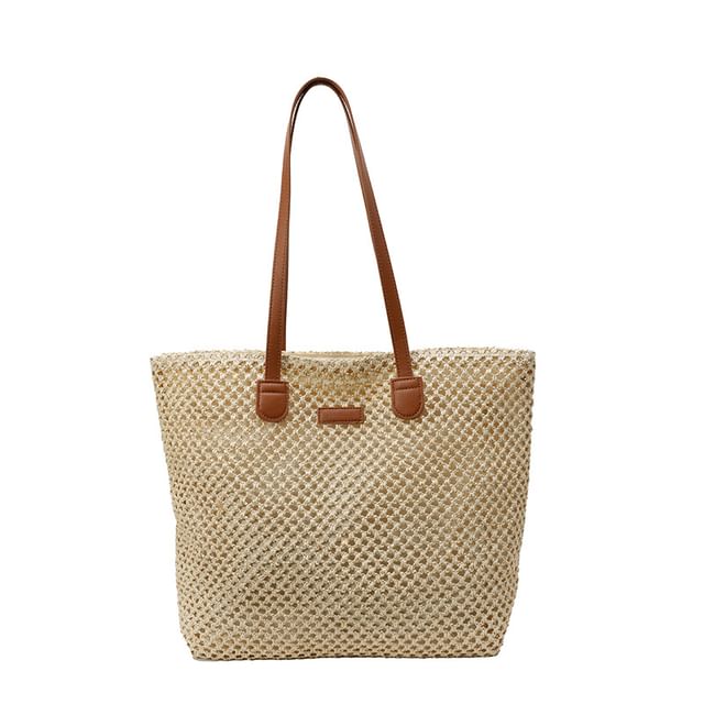 Perforated Straw Bag Tote